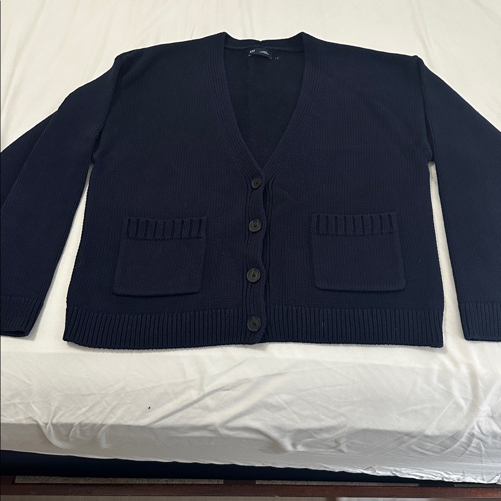 GAP Women's Navy Cardigan Sweater